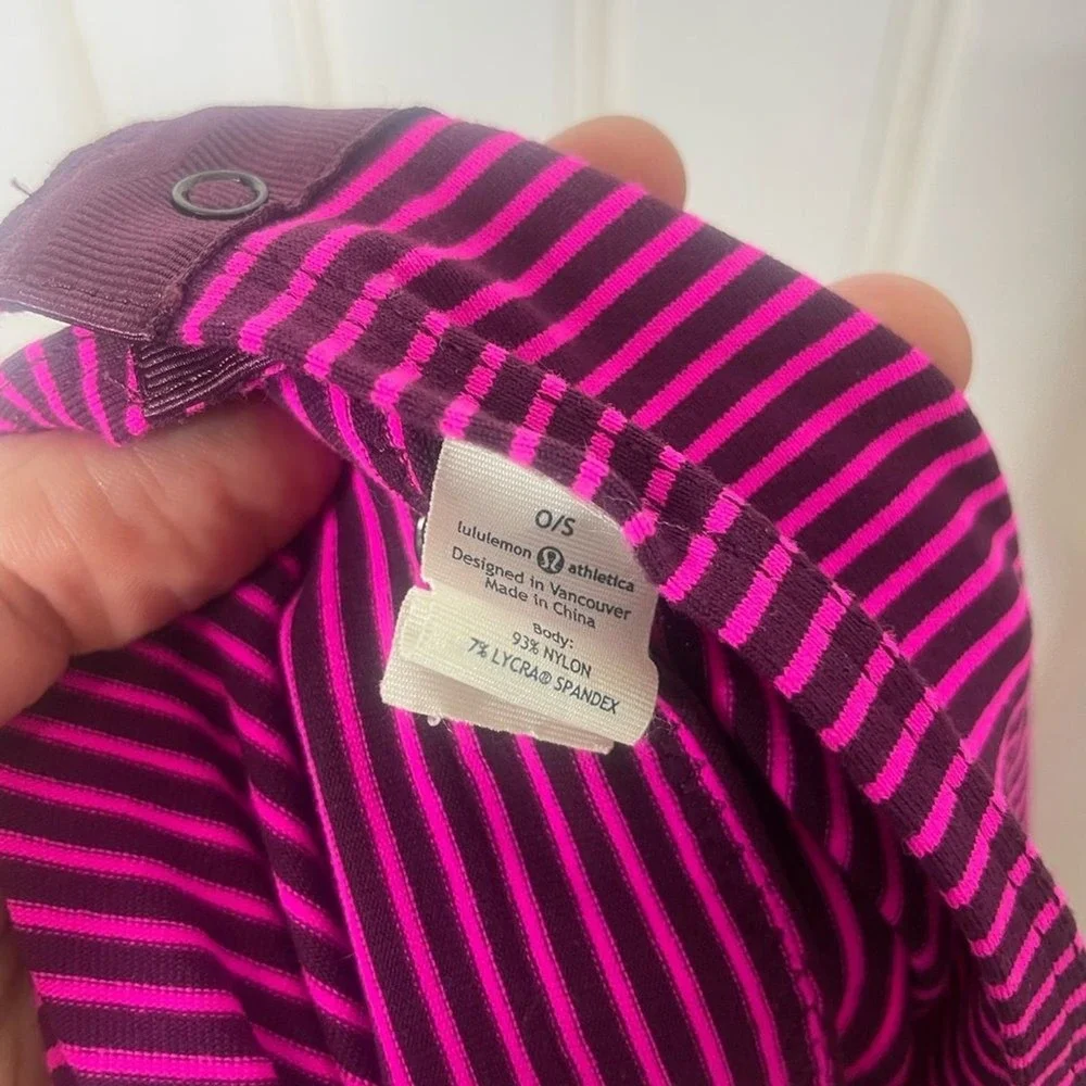Lululemon Vinyasa Scarf Luon Light Hyper Stripe Raspberry Glo Pink Purple 466